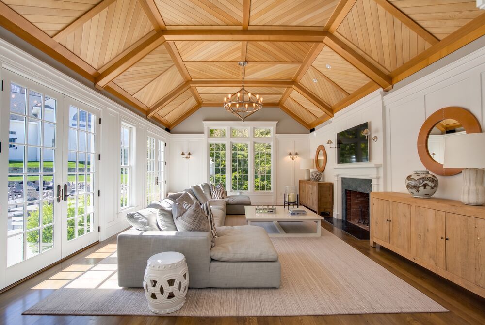 relaxing space — vaulted ceiling · window pull